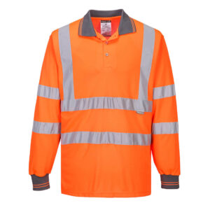 Koszulka ostrzegawcza polo z długimi rękawami - 4XL