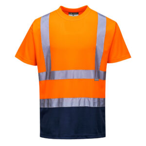 T-shirt ostrzegawczy dwukolorowy - L