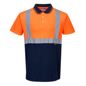 Dwukolorowa koszulka ostrzegawcza polo - 4XL