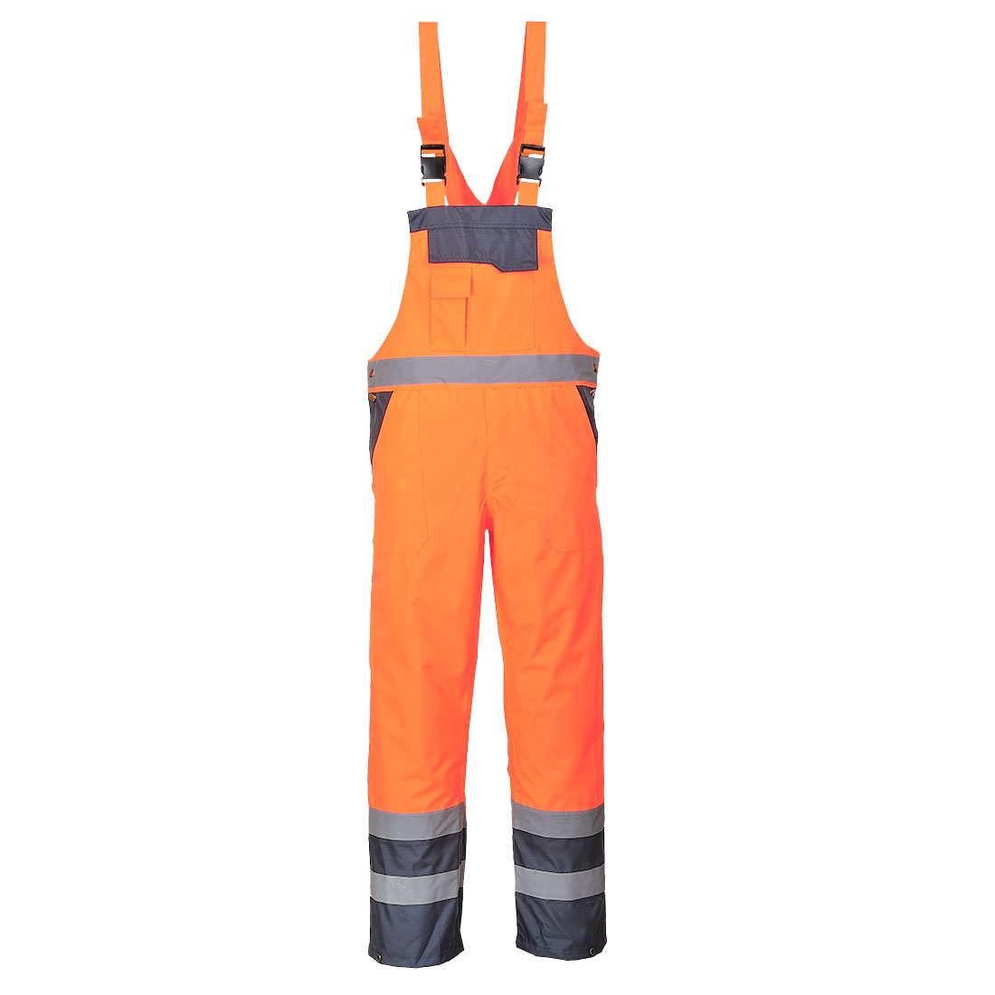Kontrastowe ogrodniczki ostrzegawcze nieocieplane - 4XL