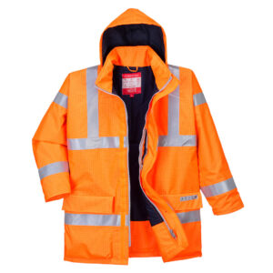 Wodoodporna kurtka ostrzegawcza trudnopalna i antystatyczna Bizflame Rain - 4XL