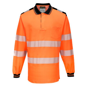 Koszulka ostrzegawcza polo PW3 z długim rękawem - 4XL