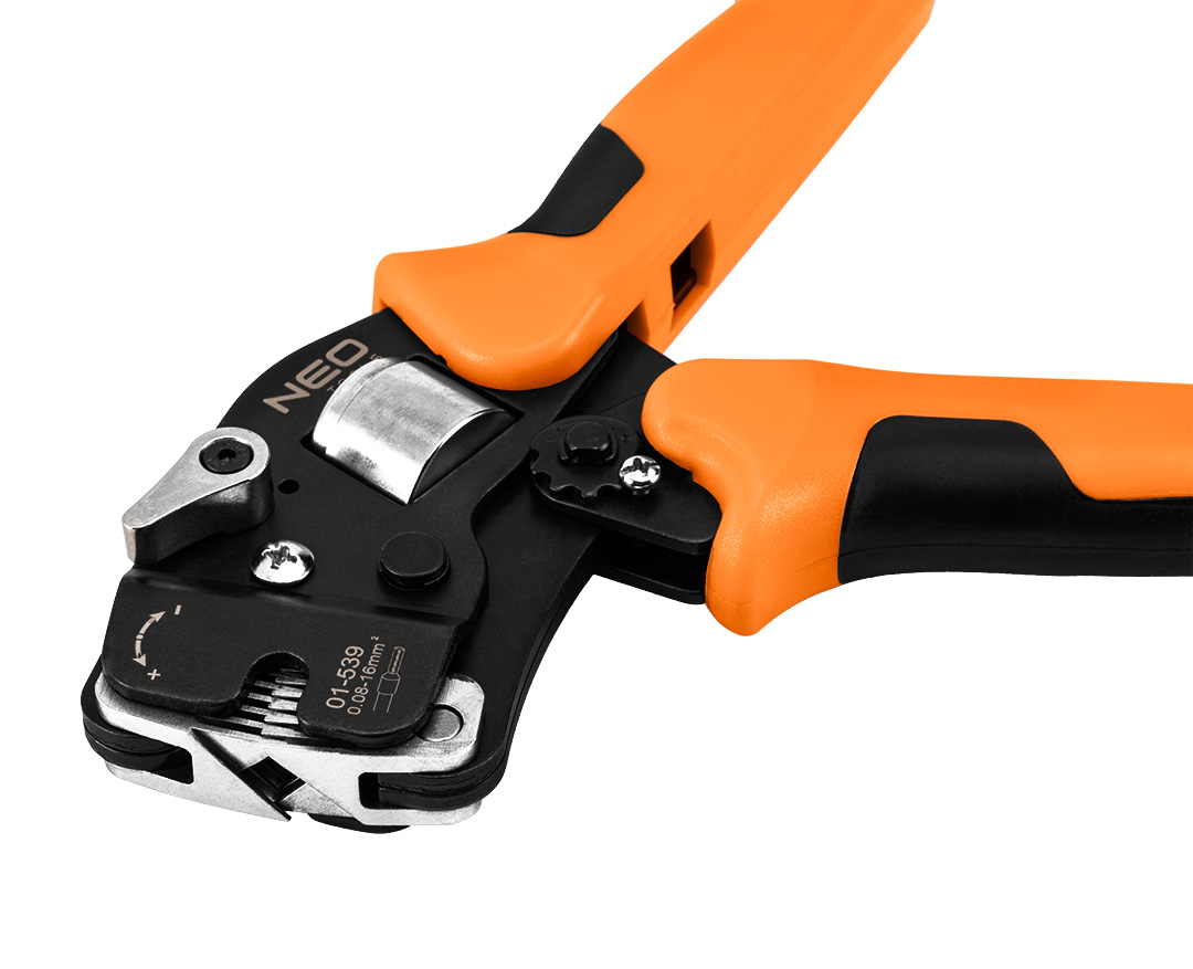 Szczypce do zaciskania końcówek tulejkowych CrV 230 mm, samonastawne 0.08 -16 mm2, AWG 26-5 - obrazek 3