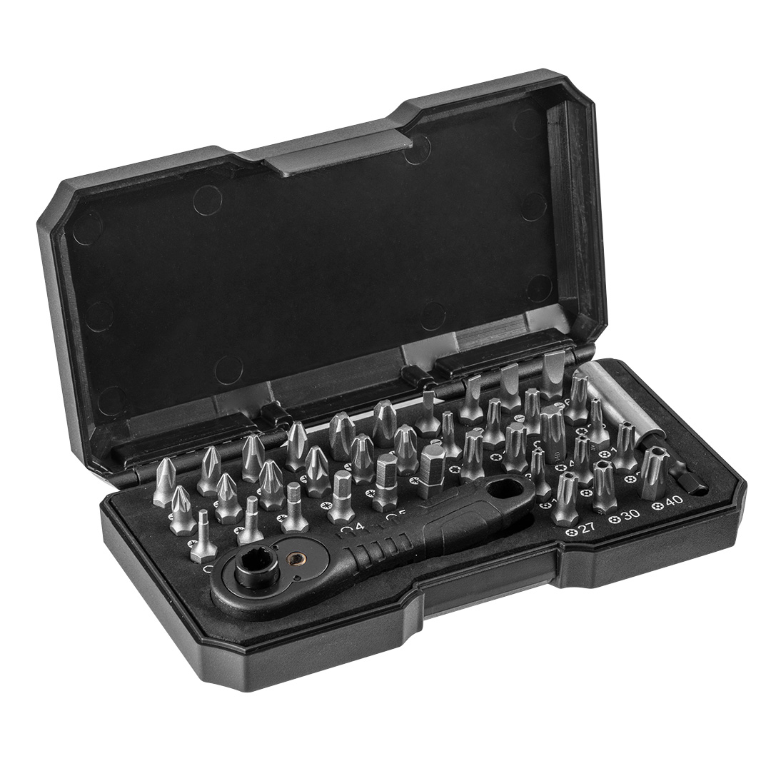 Screwdriver bits with holder, set 38 pcs