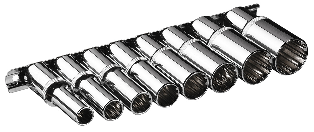 Long spline sockets 1/2", set 8 pcs - obrazek 2