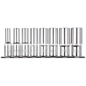 Long spline sockets 1/2", set 8 pcs