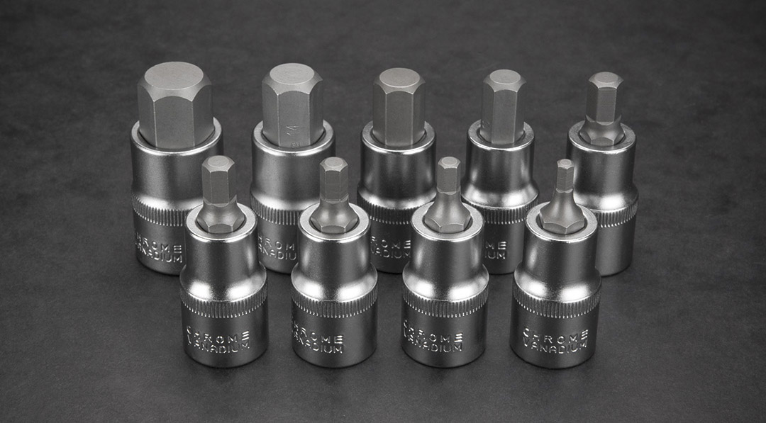 Hexagonal bits on socket 55 mm, set 9 pcs - obrazek 3