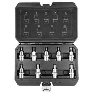 Torx bits on socket 55 mm, set 9 pcs