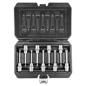 Torx bits on socket 100 mm, set 9 pcs