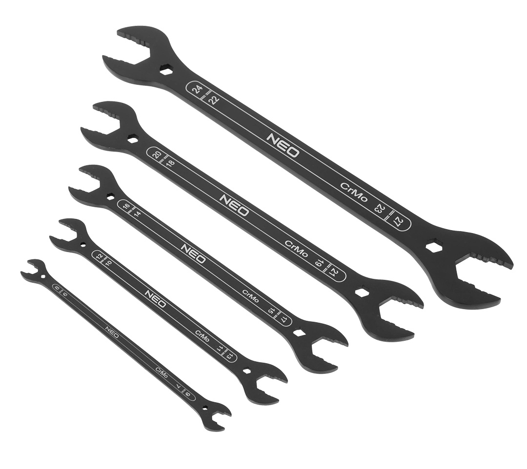 Klucze płaskie dwustronne supercienkie, 4 w 1, 6 - 27 mm (20 rozmiarów), zestaw 5 szt. - obrazek 3
