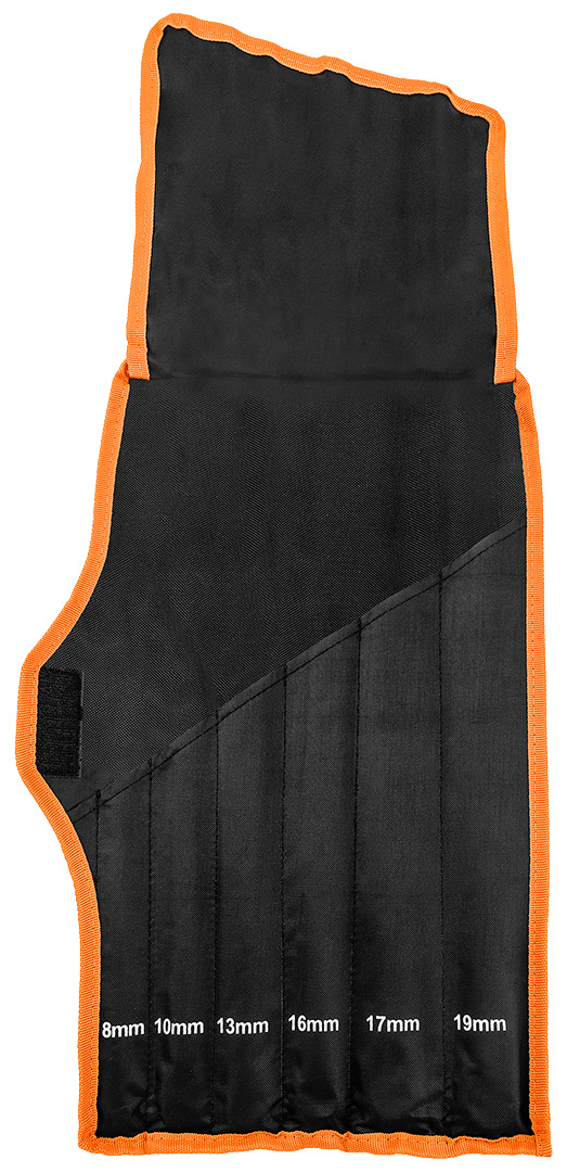 Klucze oczkowe z grzechotką, długie, zestaw 6 szt., 8 - 19 mm, miękkie etui - obrazek 4