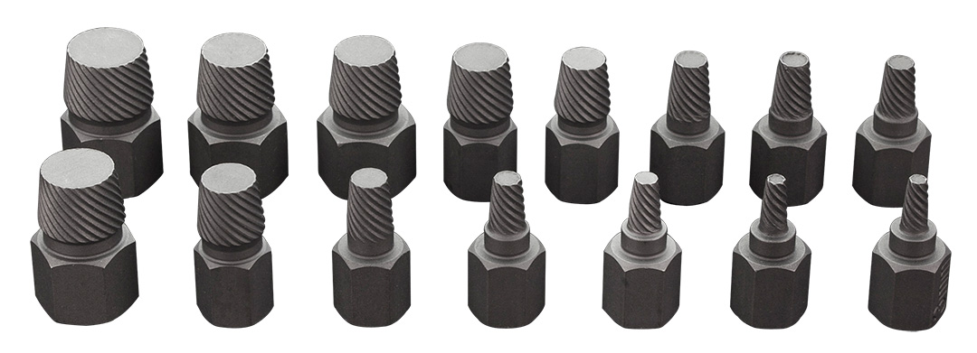 Screw extractors for broken screws, set 15 pcs - obrazek 3