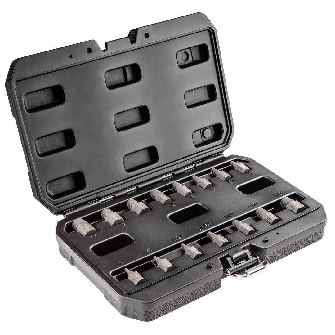 Screw extractors for broken screws, set 15 pcs