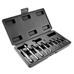 Screw extractors for broken screws with pilot drills, set 10 pcs