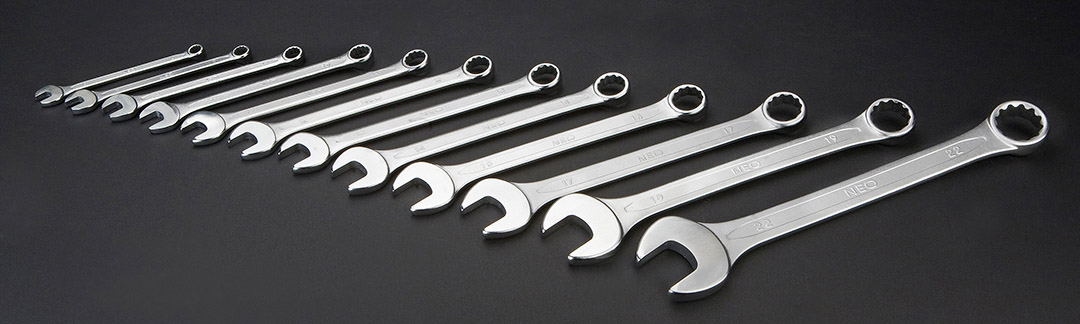 Combination wrenches 6-22 mm, set 12 pcs, sizes: 6, 7, 8, 10, 11, 12, 13, 14, 15, 17, 19, 22 mm - obrazek 2