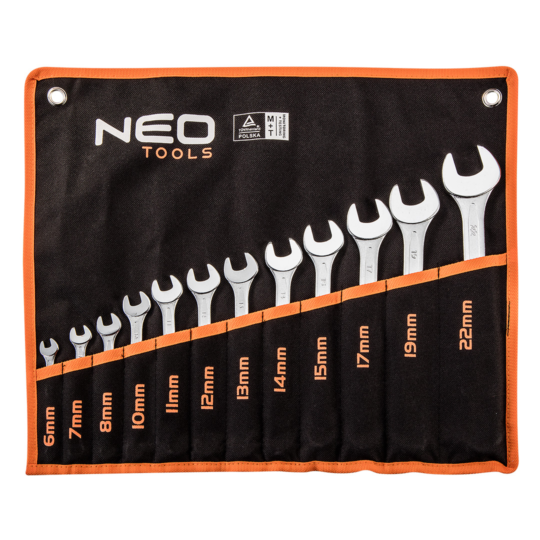 Combination wrenches 6-22 mm, set 12 pcs, sizes: 6, 7, 8, 10, 11, 12, 13, 14, 15, 17, 19, 22 mm - obrazek 3