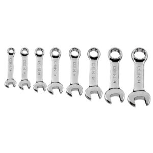 Combination spanners short 8-19 mm, set 8 pcs
