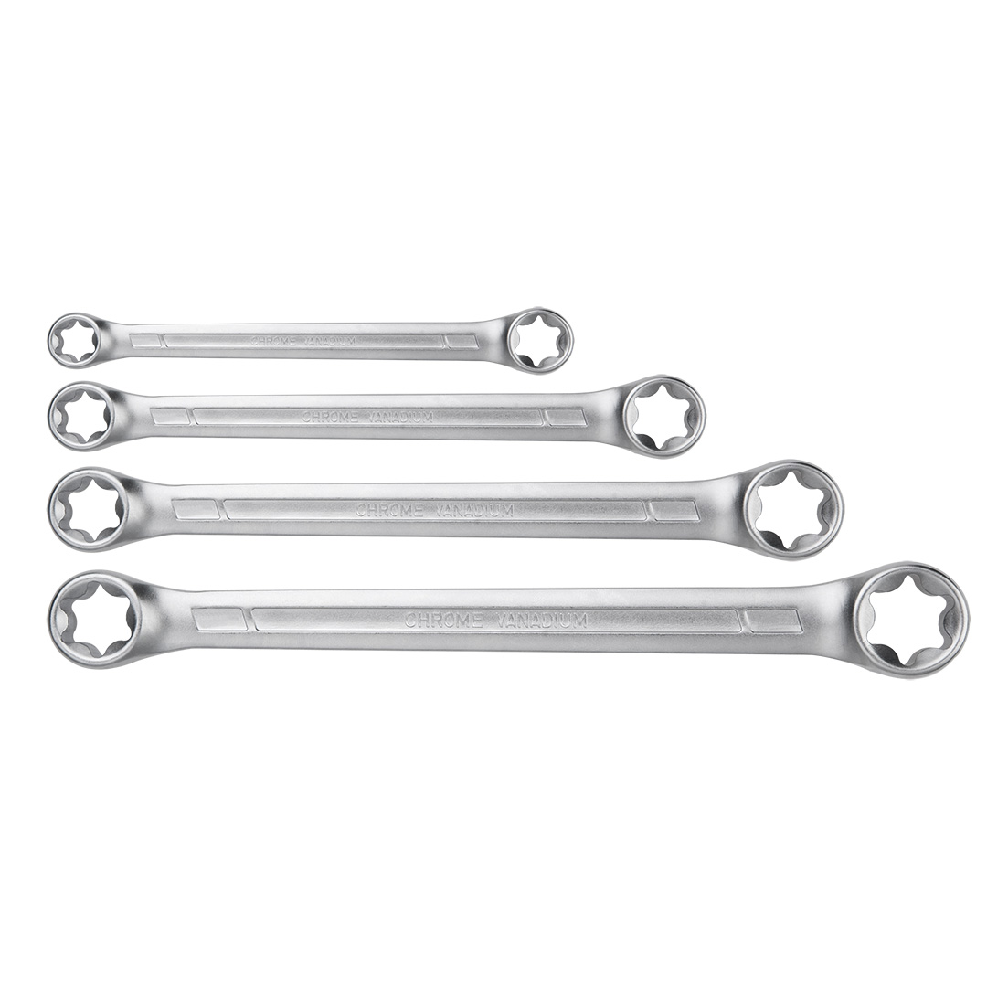 Torx T6-T24 ring spanners, set 4 pcs