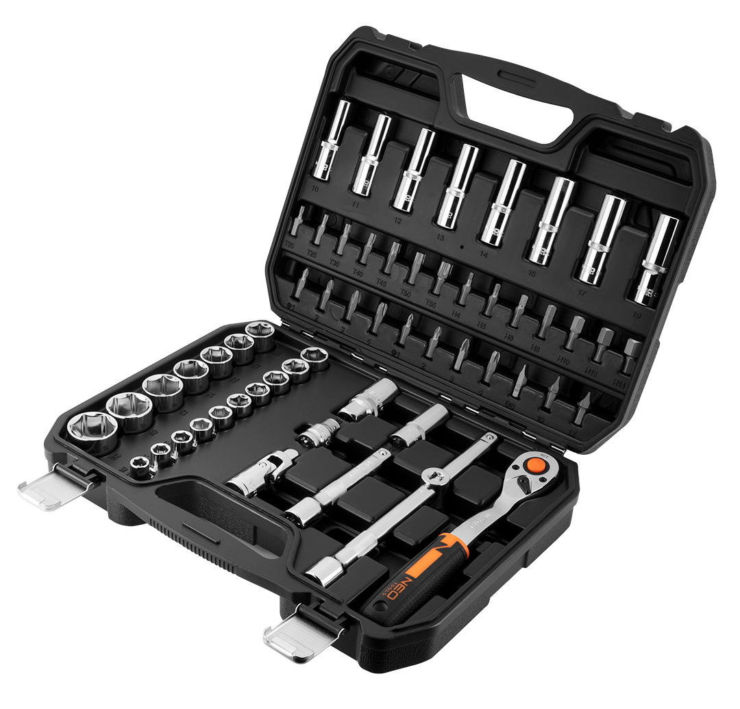 Set of 1/2" socket spanners, 58 pieces, CrV - obrazek 3
