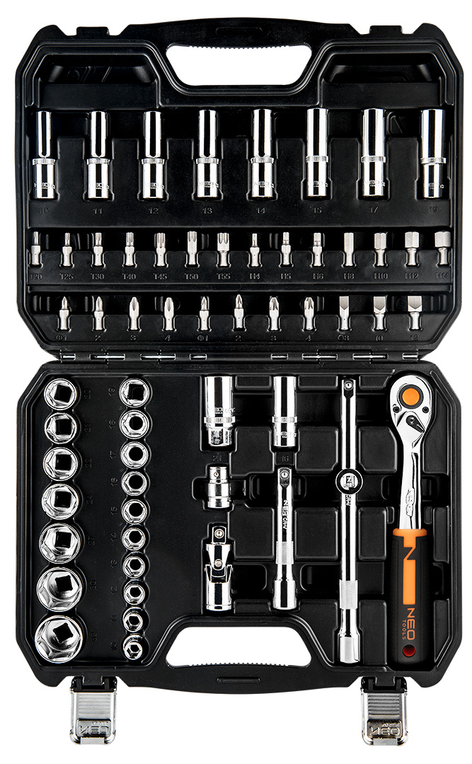 Set of 1/2" socket spanners, 58 pieces, CrV - obrazek 4