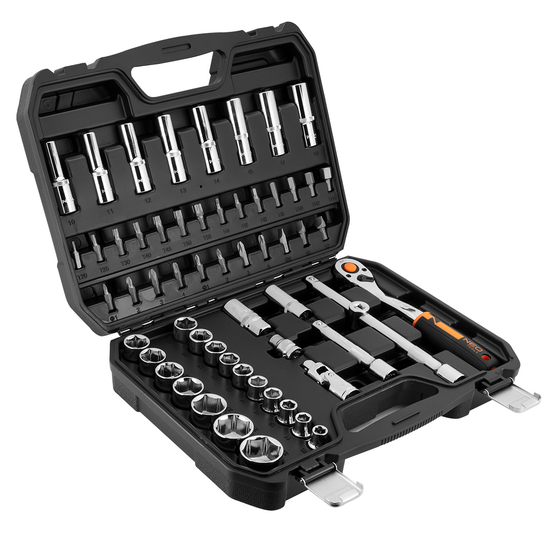 Set of 1/2" socket spanners, 58 pieces, CrV