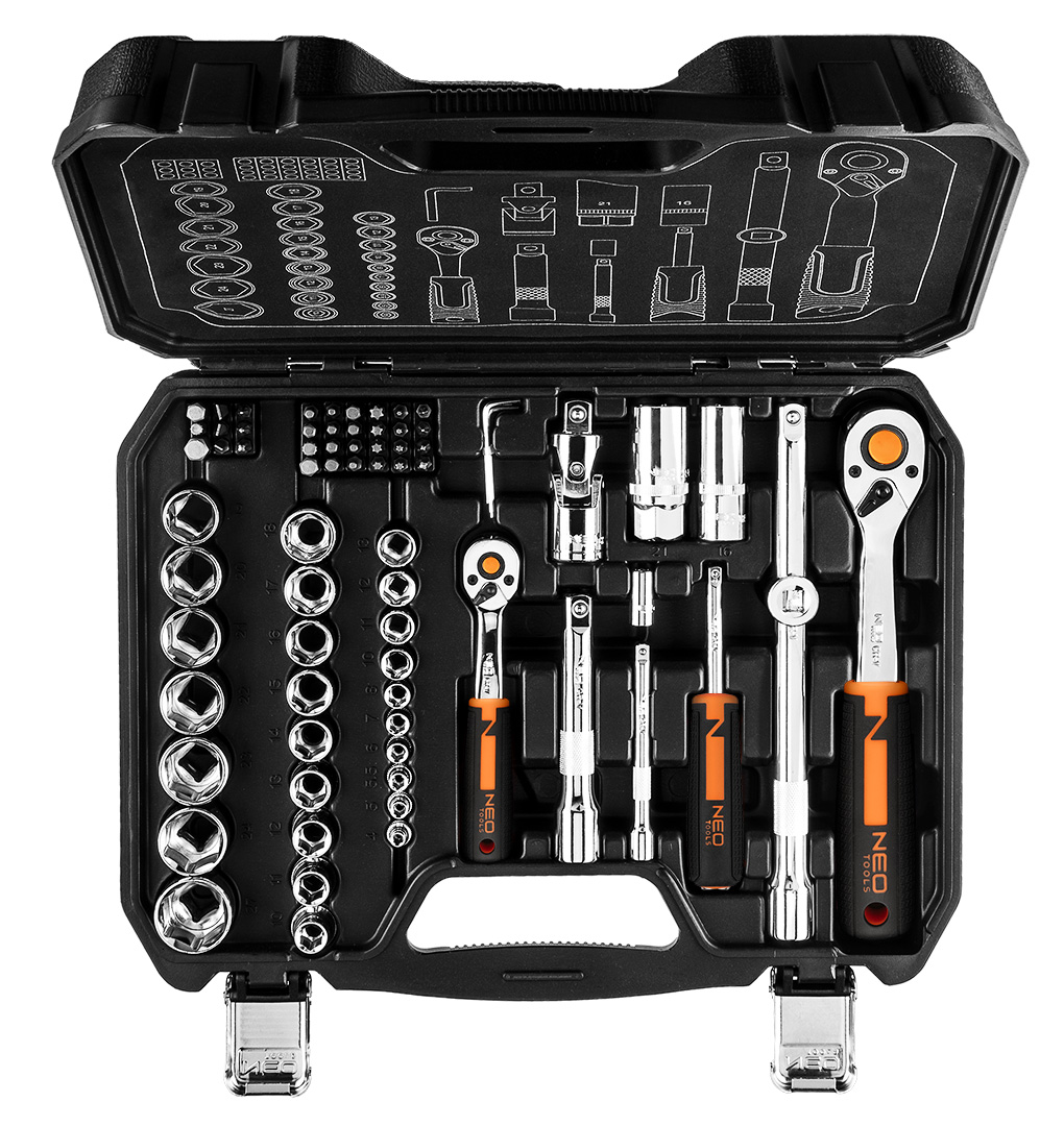 Set of socket spanners 1/2", 1/4", 73 pieces, CrV - obrazek 4