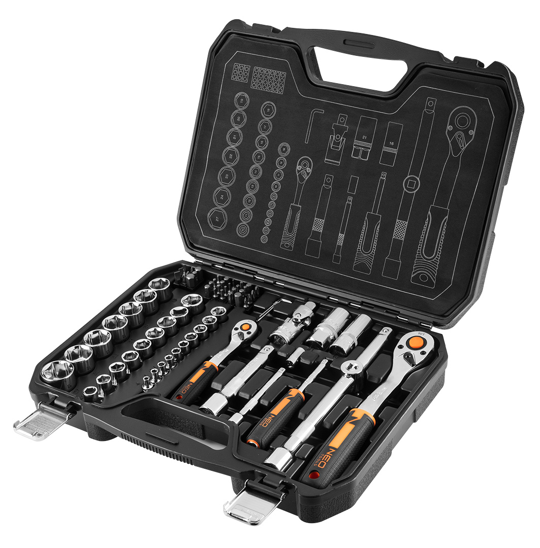 Set of socket spanners 1/2", 1/4", 73 pieces, CrV - obrazek 5