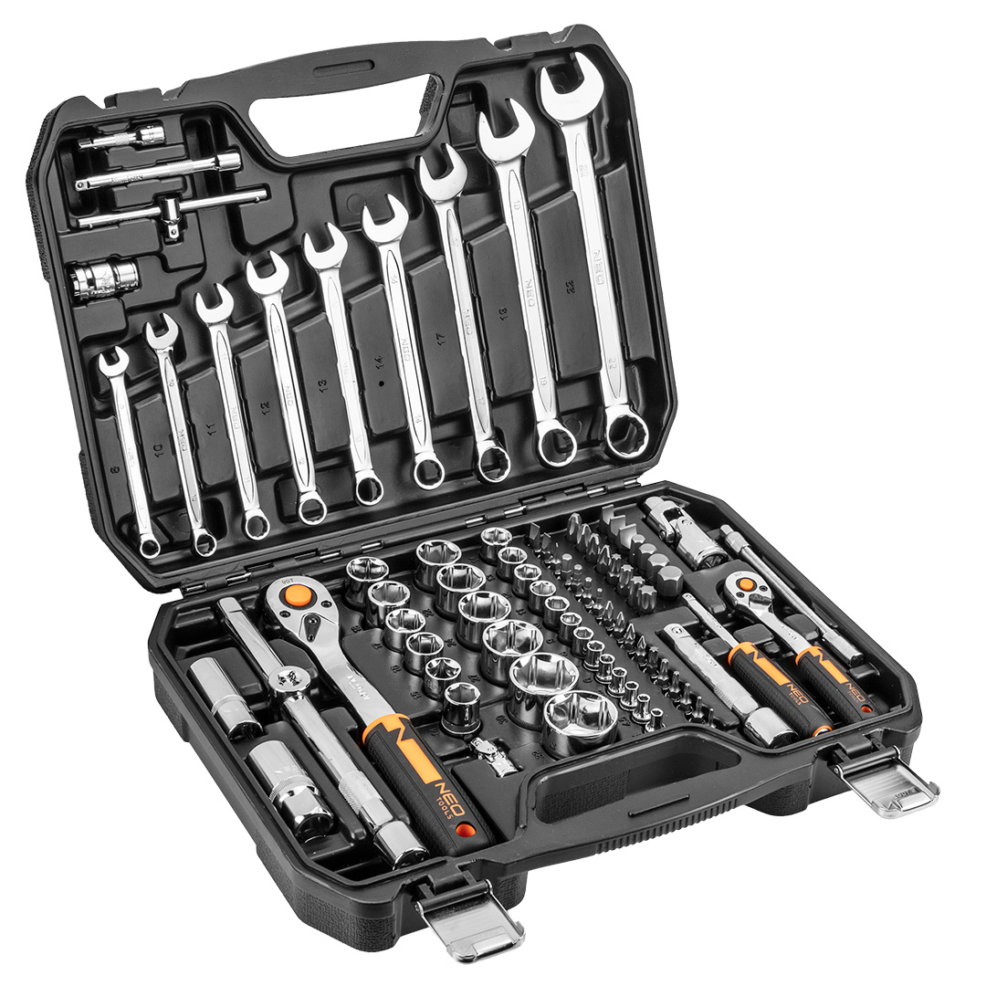 Set of socket spanners 1/2", 1/4", 82 pieces, CrV