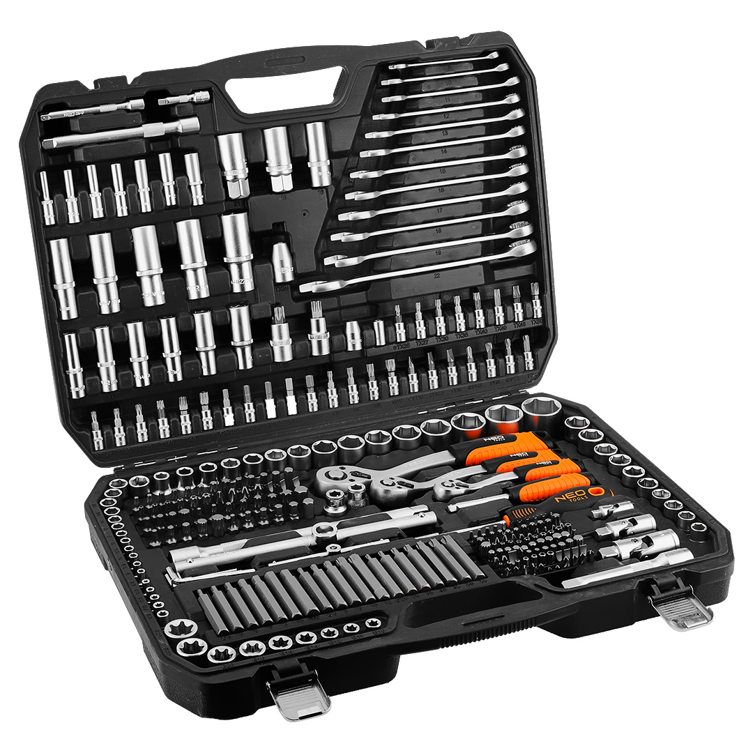 Zestaw kluczy nasadowych 1/2", 3/8", 1/4", 300 szt. , satynowy