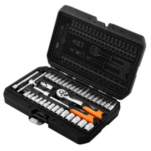 Zestaw kluczy nasadowych 1/4", 38 szt., satynowy