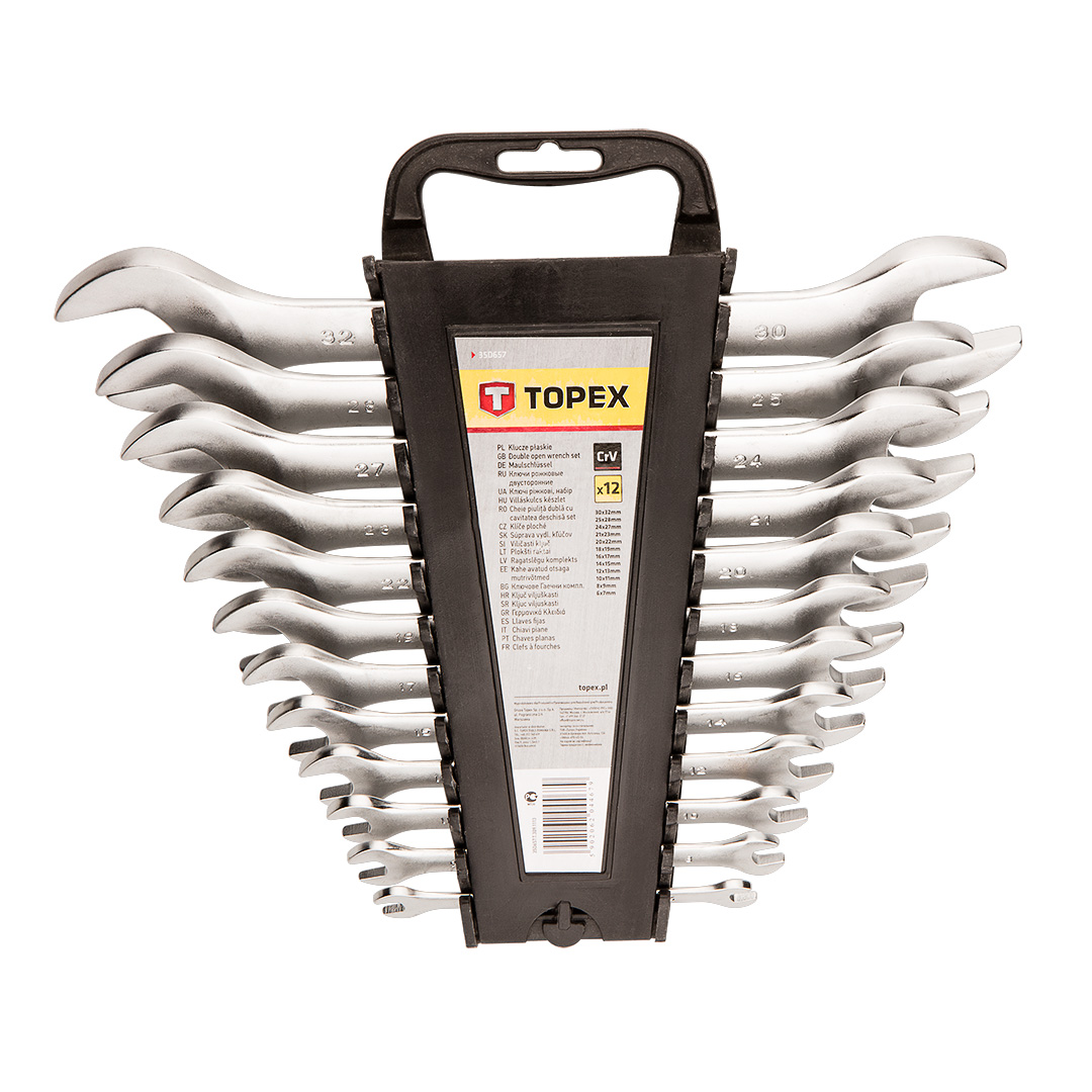 Flat double sided wrenches 6-32 mm, set 12 pcs
