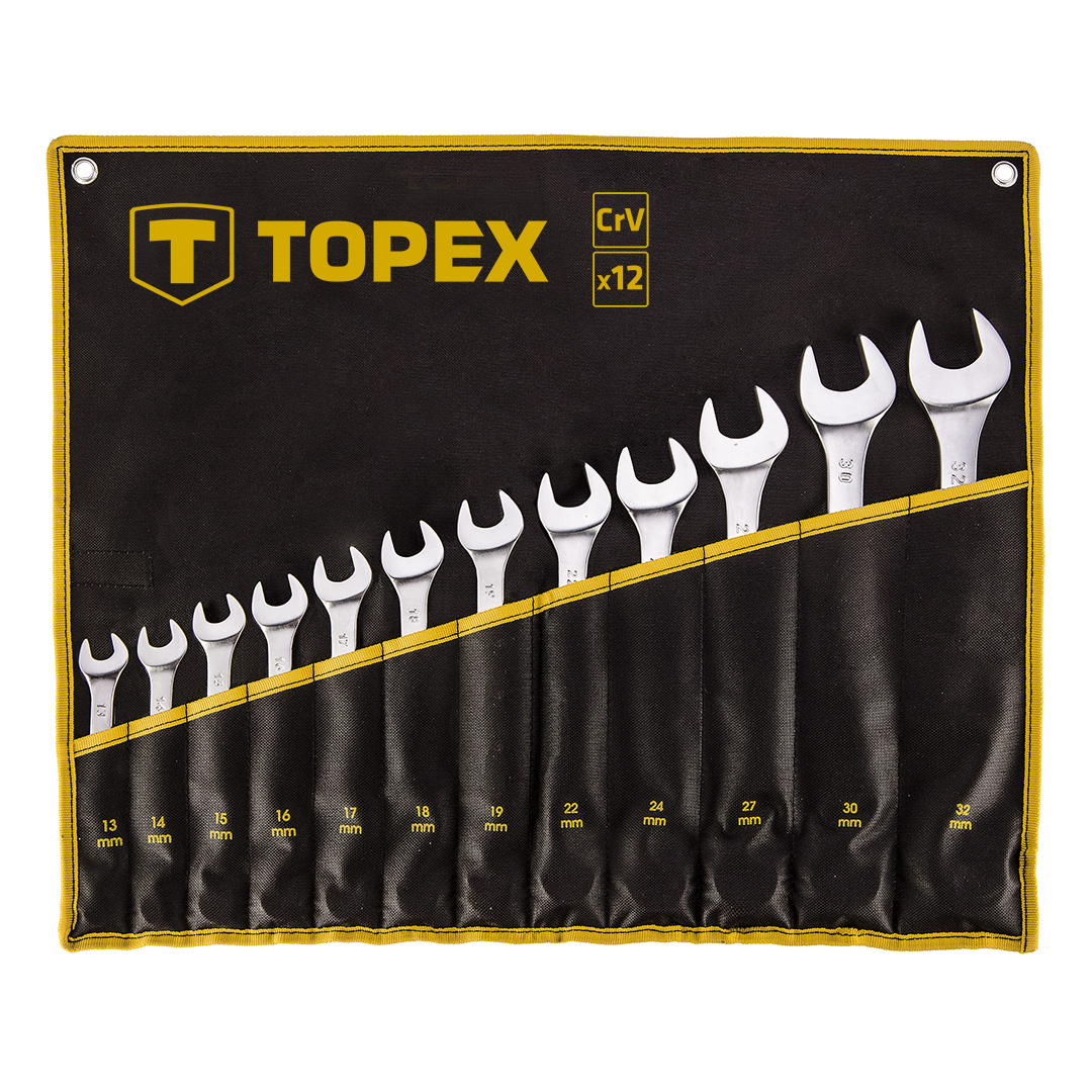 Combination wrenches 13-32 mm, set 12 pcs