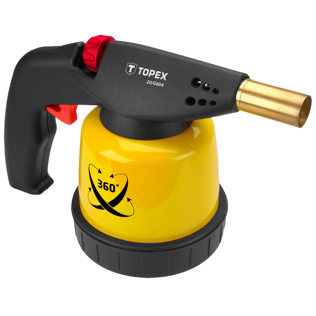 Gas soldering lamp with 190 g cartridges, piezo ignition, for working in any position