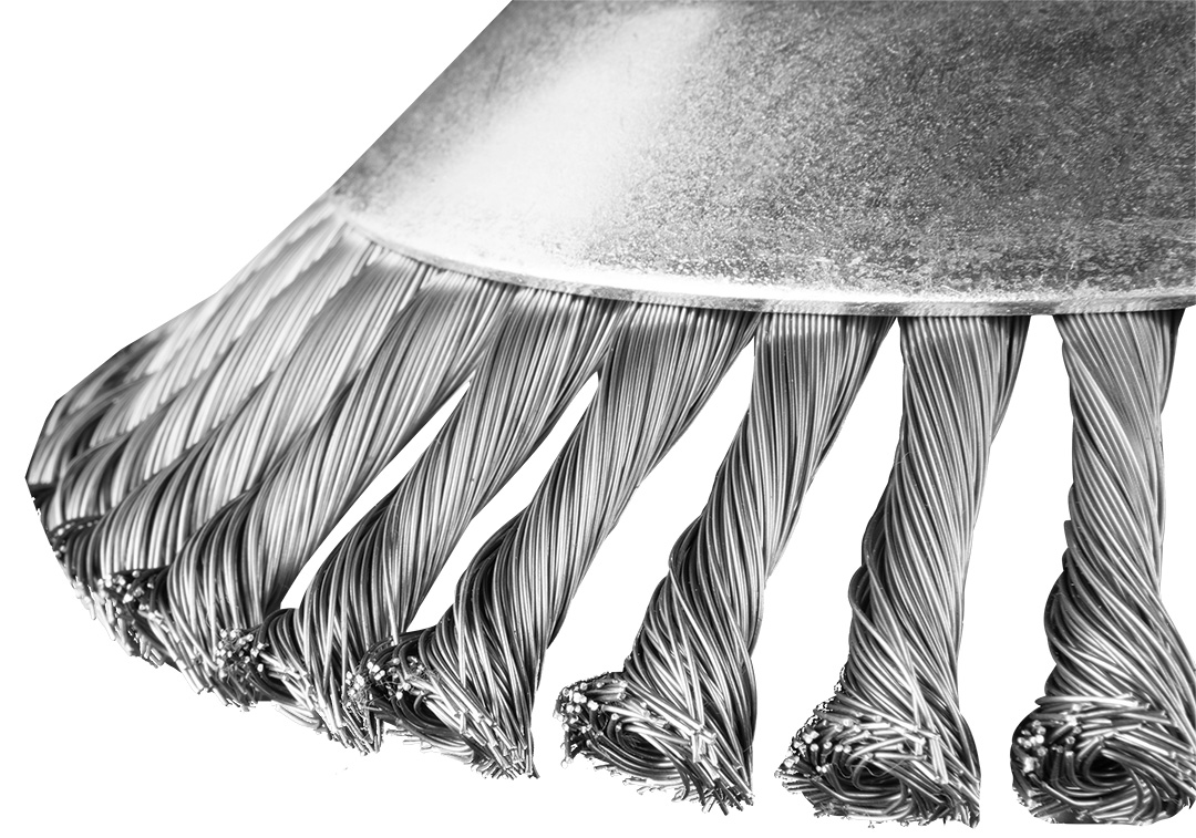 Szczotka druciana do kosy spalinowej 200 x 25.4 mm, twarda, druty splątane - obrazek 2