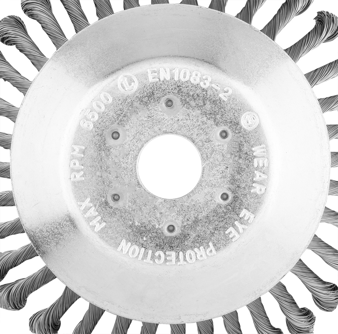 Szczotka druciana do kosy spalinowej 200 x 25.4 mm, twarda, druty splątane - obrazek 3