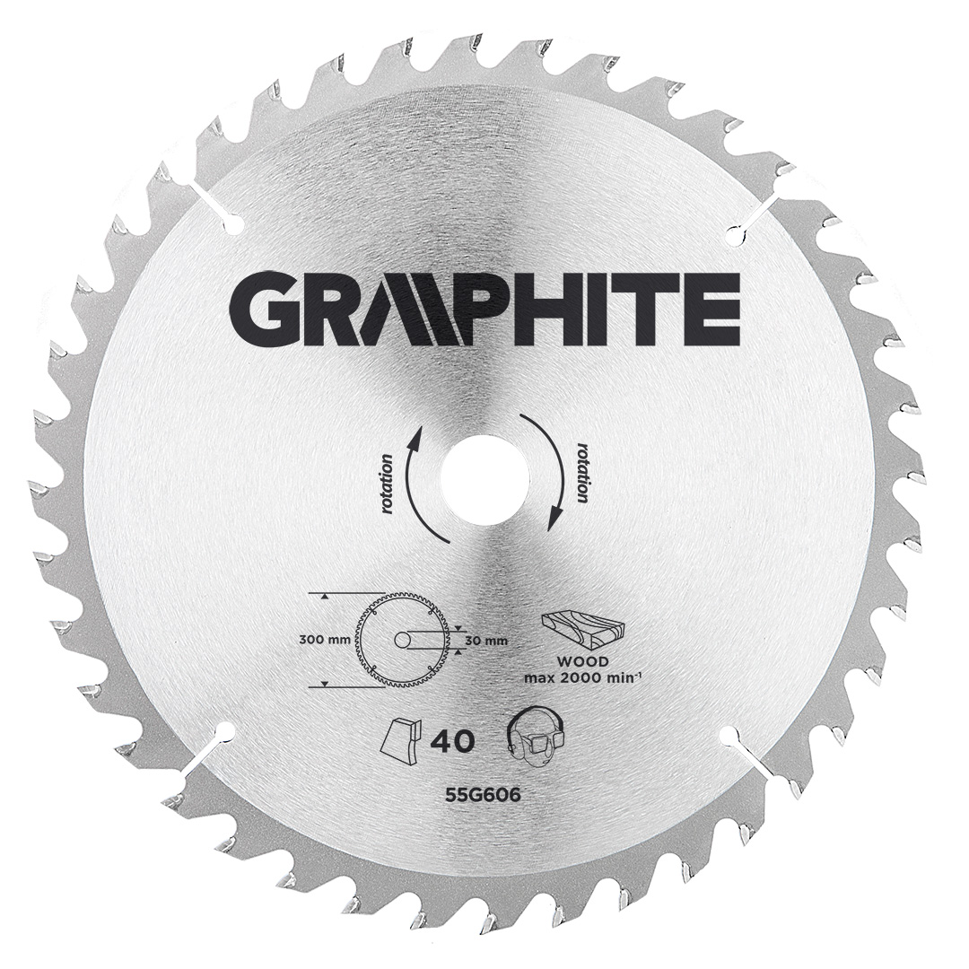 Circular saw blade, solid carbide, 300 x 30 mm, 40 teeth