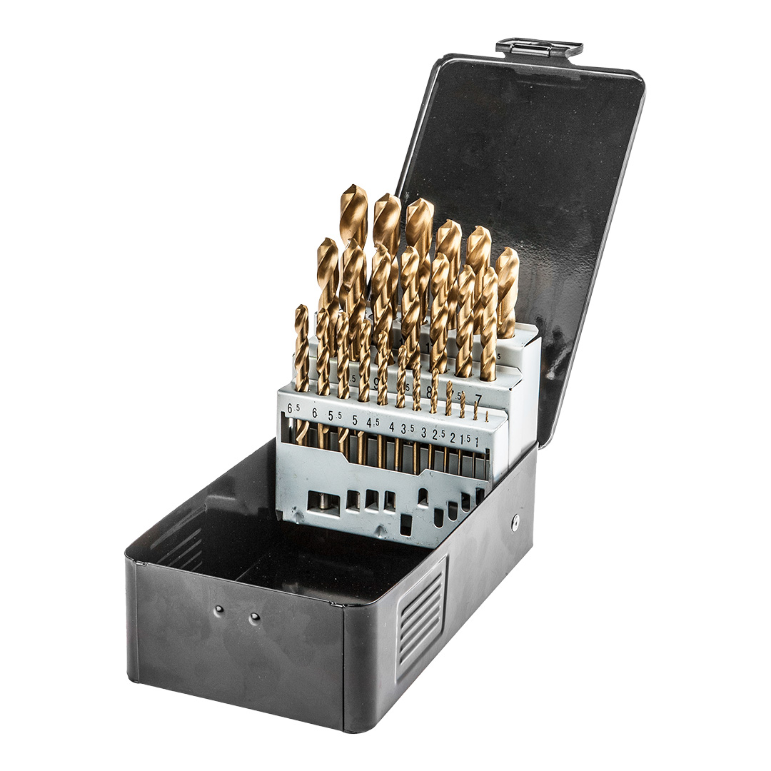 HSS-TiN drill set 1.0 - 13.0 mm, 25 pcs