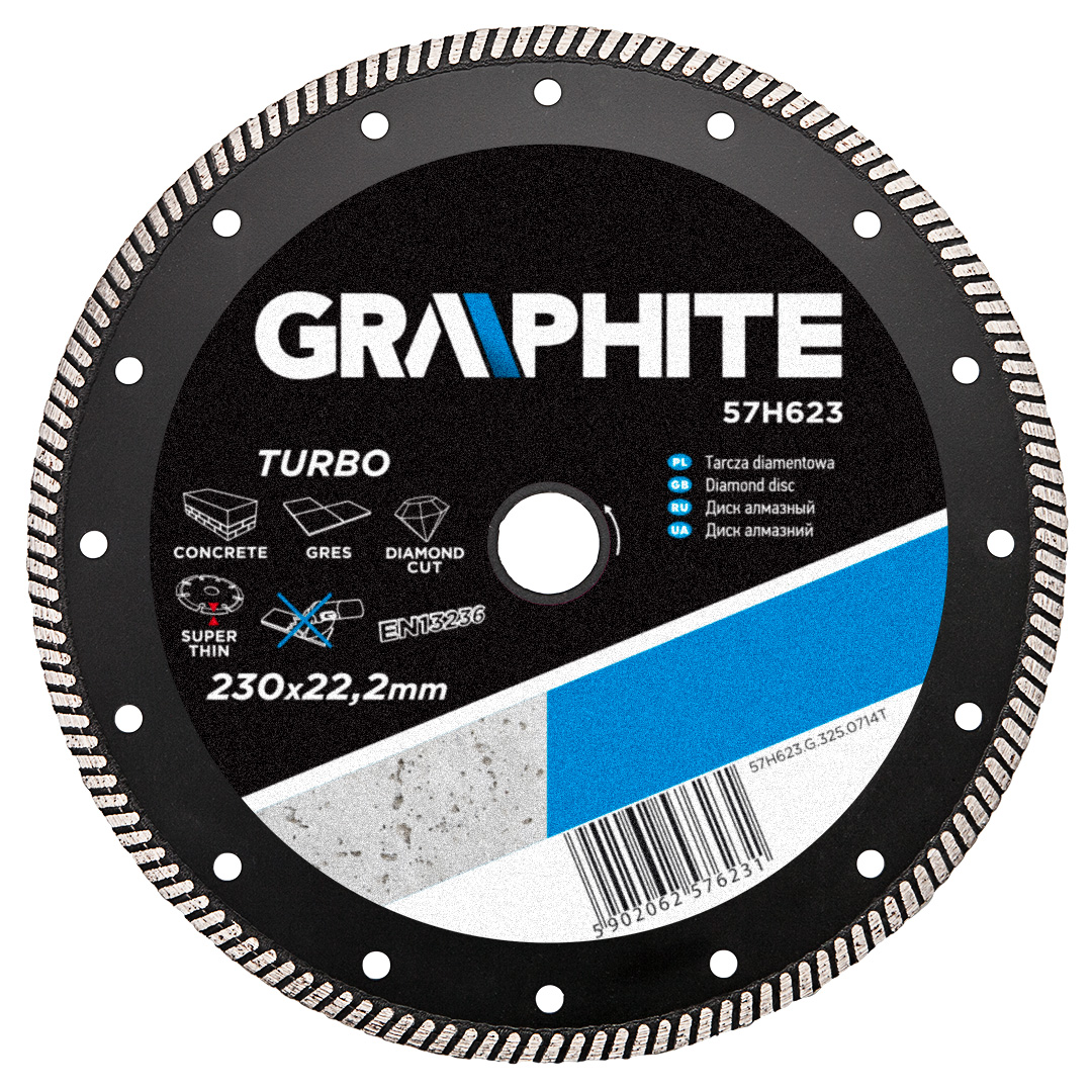 Super thin diamond disc 230 x 22.2 mm, Turbo