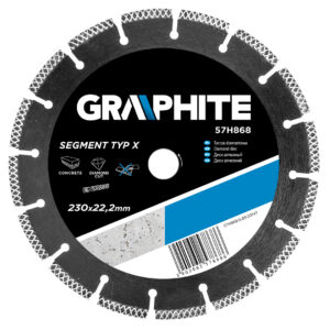 Laser welded X-type segmented diamond disc 230x22mm - multipurpose