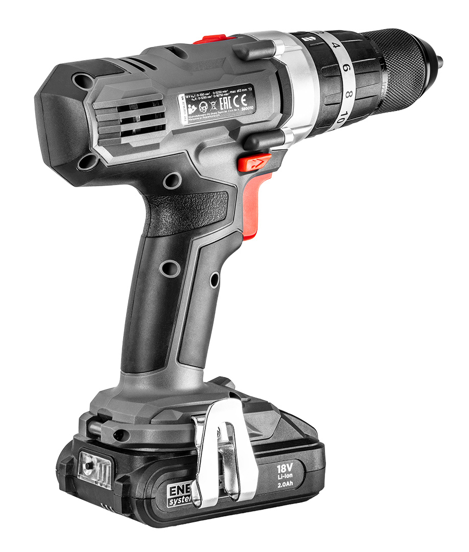 Wiertarko-wkrętarka akumulatorowa z udarem Energy+ 18V, Li-Ion, uchwyt 13 mm, bez akumulatora - obrazek 9