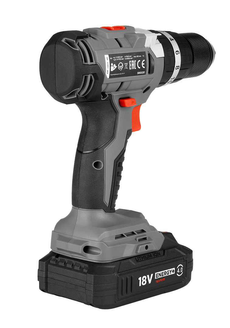 Wiertarko-wkrętarka akumulatorowa bezszczotkowa z udarem Energy+ 18V, Li-Ion, 13 mm, bez akumulatora - obrazek 10