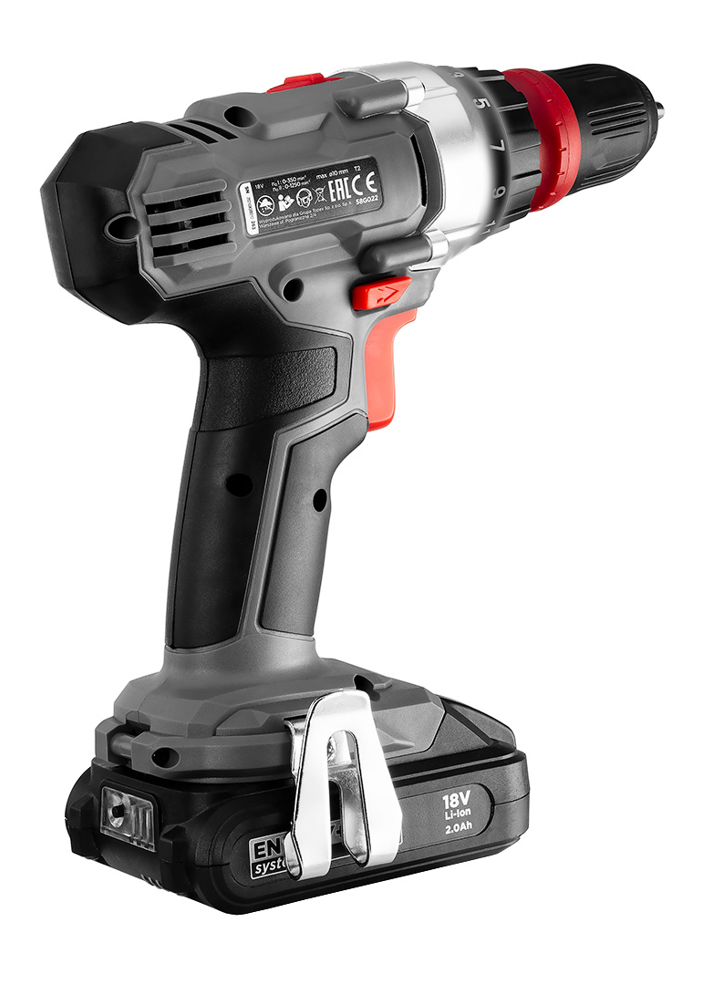Wiertarko-wkrętarka akumulatorowa Energy+ 18V, zdejmowany uchwyt 10 mm, plus adapter kątowy i adapte - obrazek 11