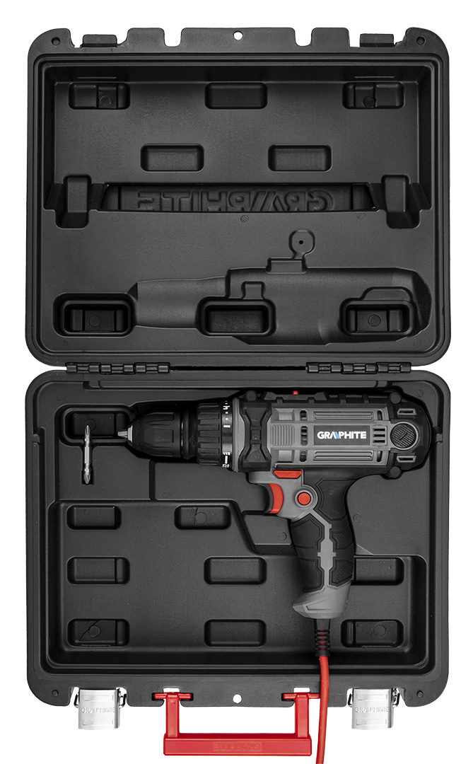 Wiertarko-wkrętarka sieciowa 300W, uchwyt samozaciskowy 10 mm, walizka - obrazek 11