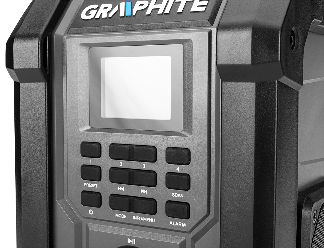 Radio budowlane akumulatorowo-sieciowe Graphite Energy+ 18V, bez akumulatora - obrazek 9