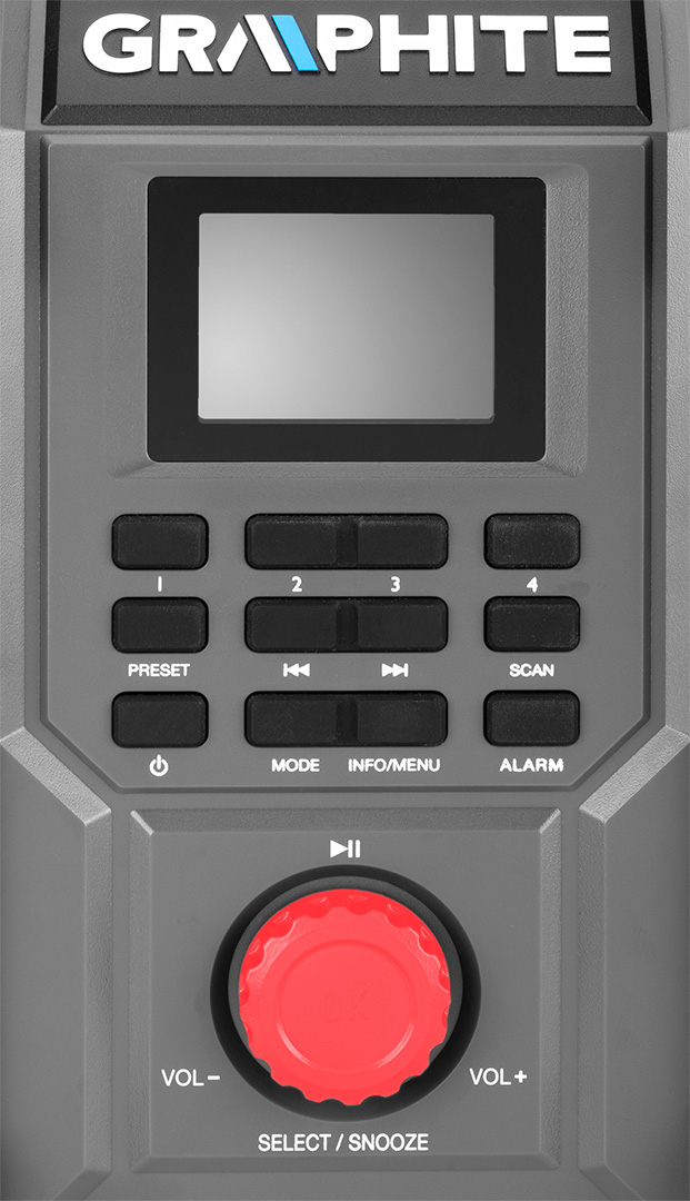 Radio budowlane akumulatorowo-sieciowe Graphite Energy+ 18V, bez akumulatora - obrazek 15