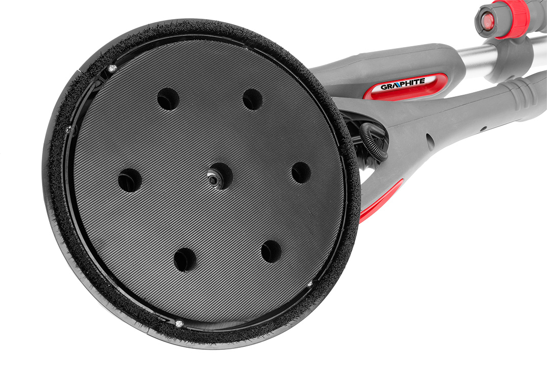 Szlifierka do gipsu 710W, 225mm/215 mm, okrągła i trójkątna stopa, latarka - obrazek 16