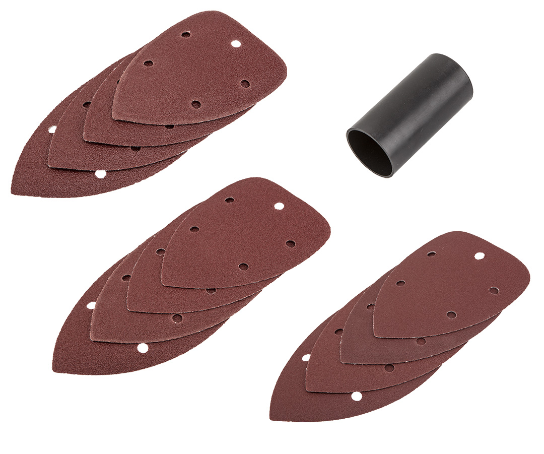 Palm sander 105W, speed 12000min-1, base 97 x 140mm, with sand papers 12pcs (60,80,120) - obrazek 2