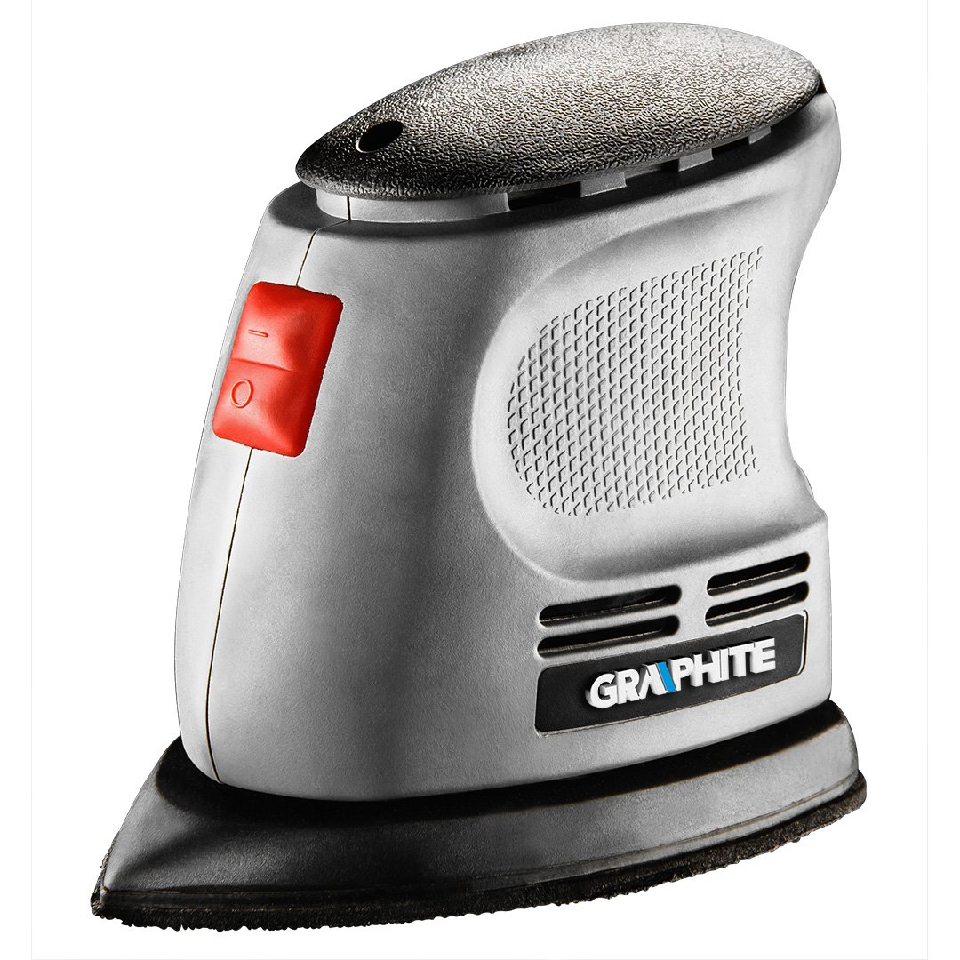 Palm sander 105W, speed 12000min-1, base 97 x 140mm, with sand papers 12pcs (60,80,120)