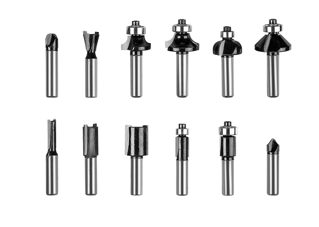 Carbide milling cutters, 8 mm shank, set 12 pcs - obrazek 3