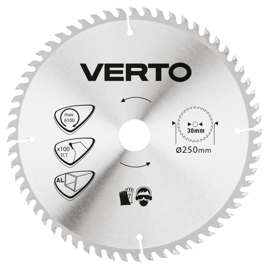 Circular saw blade, solid carbide, 250 x 30 mm, 100 teeth, ALU